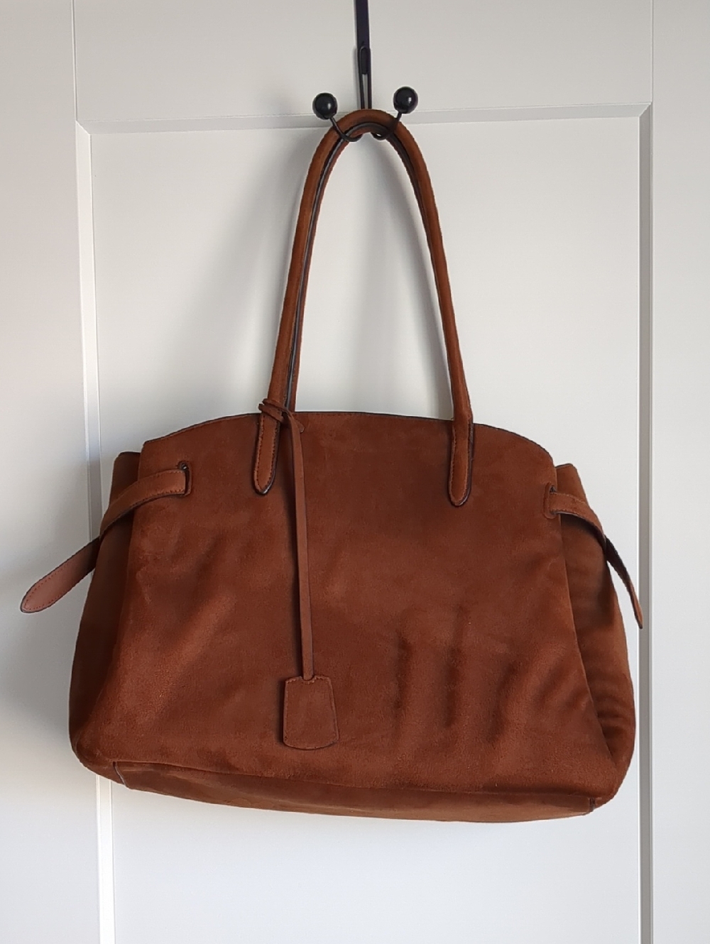 H&M Suede Tote Handbag in Chestnut Brown - Women Bags